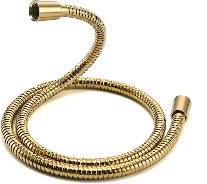 Shower Hose Replacement For Cleaning 304 Stainless Steel Shower Head Hoses 59 Inches High Pressure Bidet Hose Flexible Rose Gold Extension Showerhead Hoses Extra Long (Gold, 58 In)