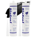 Black BioSeal 100% Silicone Sealant Caulk General Purpose, Waterproof and No Odor 10.1 Ounce Cartridge -Black 2 Set