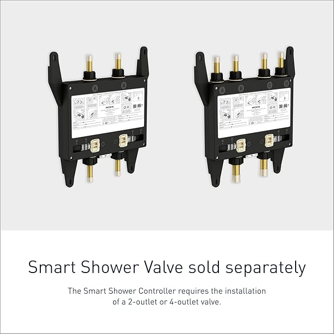 Moen Matte Black Smart Shower 4-Outlet Digital Water Controller for Thermostatic Shower Valve, TS3304BL