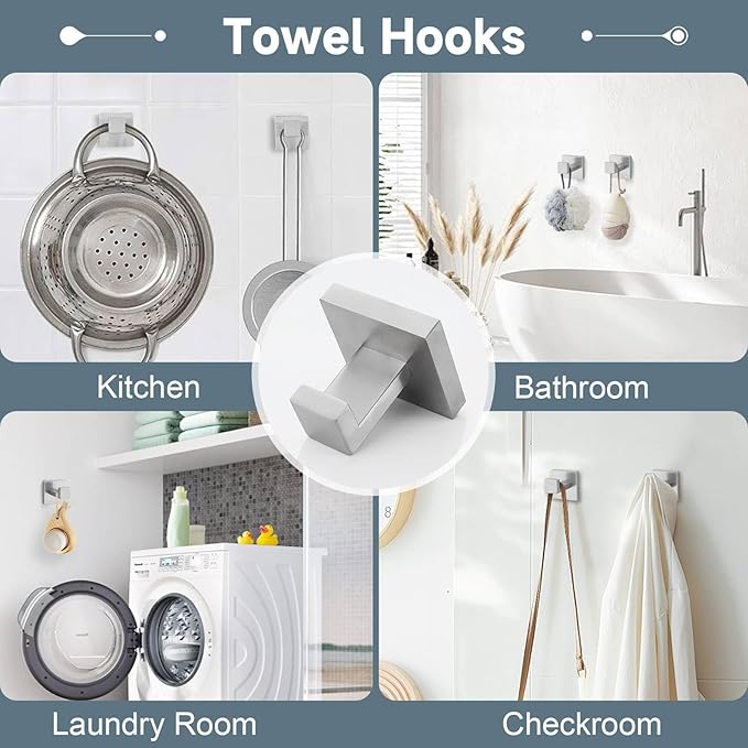 Brushed Nickel 5-Piece Bathroom Hardware Accessories Set-Towel Bar & Holder Set for Bathroom, SUS304 Stainless Steel Bathroom Accessories Set Wall Mounted,16-Inch