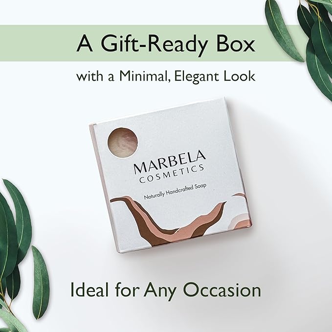 Marbela Cosmetics Fresh Forest Handmade Soap Bar - Made in USA, Vegan Friendly, Palm Oil Free, Natural Bar Soap - Gentle Face & Body Soap for Daily Skin Care, Moisturizing & Nourishing - 3.5 oz