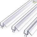Shower Door Bottom Seal, 3Pack Shower Door Sweep Strip, Frameless Glass Doors Seal Strip for 3/8'' (10mm) Thick Doors, 39.3'' x 0.39'' Showers Water Guard Barrier