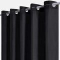 No Hook Stall Size Shower Curtain,Polyester Fabric Small Narrow Shower Curtain Liner with 6 Plastic Split Grommets,Machine Washable & Waterproof Hotel Style Curtains for Bathroom,Black,48x84 Inch