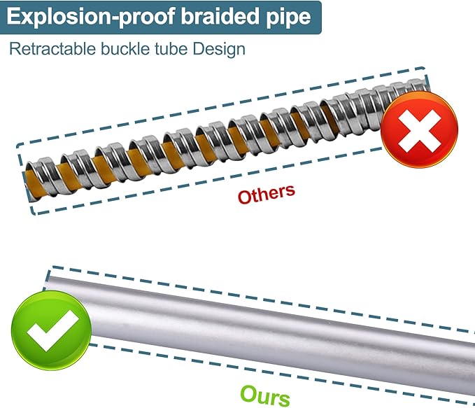 Aleasha 140 Inches Extra Long Shower Head Hose Extension for Bathing, Toilet Cleaning, Dogs, Bathroom - Chrome Handheld Shower Hose