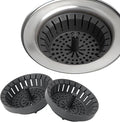Kitchen Sink Strainer 3.25" - Dripsie Anti-Clog Food Catcher, Flexible Drain Basket, Dishwasher Safe, Standard Fit, Made in USA (3-Pack Gray)