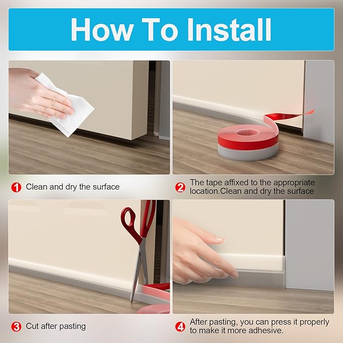 Heavy-Duty 2Inch (W) x 36FT(L) Door Weather Stripping, Extra Thick 2mm Door Draft Stopper Silicone Seal Strip, Draft Seal Tape for Doors Windows and Shower Glass Gap