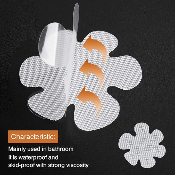 Original 36PCS Transparent Bathtub Stickers Non-Slip, Safety Shower Treads Adhesive Appliques with Premium Scraper