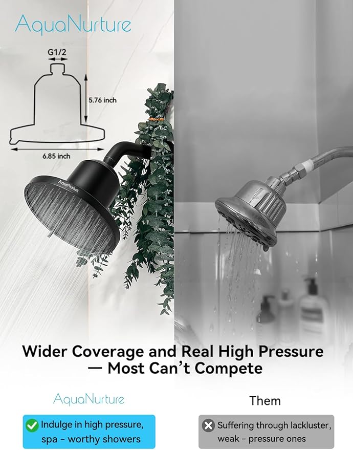 Filtered Shower Head with Filters, High Pressure Filter Showerhead for Healthier Hair & Skin, Remove Chlorine and Heavy Metals For Hard Water,3 Modes 7 Inch Best Shower Heads 2.5 GPM, Brushed Nickel