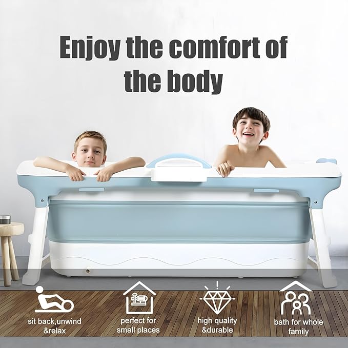 Portable Tub for Adults, Ice Bath Tub, Foldable Bathtub for Adults, Bathtub for Shower, Ice Bath, Sitz Bath, Portable Camping Shower, Freestanding Bathtubs 50 Inch
