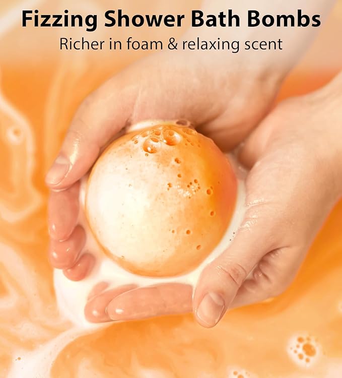 Natural Detox Bubble Bath Bombs Apple Cider Ginger Lemon Essential Oils Cleanse Hydrate Skin Extra Large Handmade Relaxing Spa Gift for Women Men