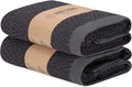 Sand Cloud Turkish Bath Towels for Bathroom, Set of 2 (Atom Charcoal, Extra Large) - Soft Linen Turkish Organic Cotton Yarn is Luxurious & Absorbent - Premium Shower & Bathroom Towels Dry Faster