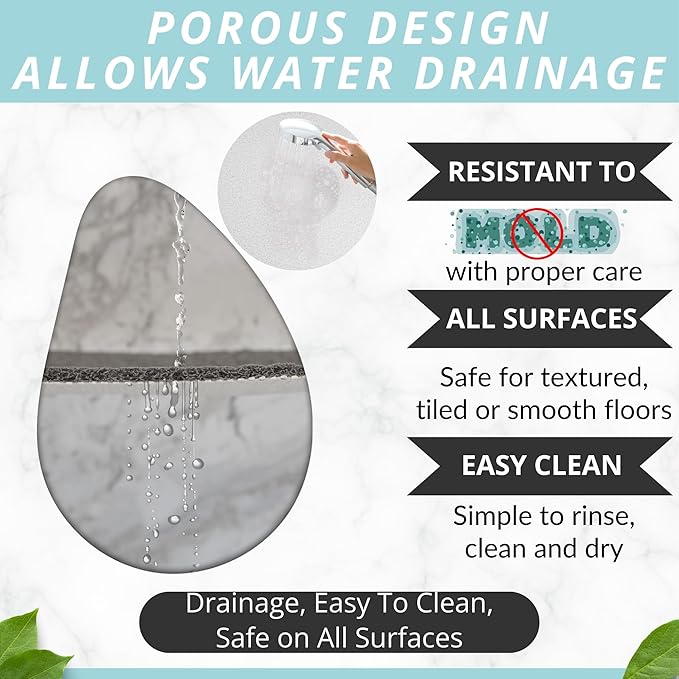 Square Shower Mat - Non Slip Shower Mats for Inside Shower - Extra Large 31x31 Shower Floor Mat Non Slip - Square Bath Mat for Shower - Secure Anti Slip Loofah Shower Bath Mat (31x31 White)