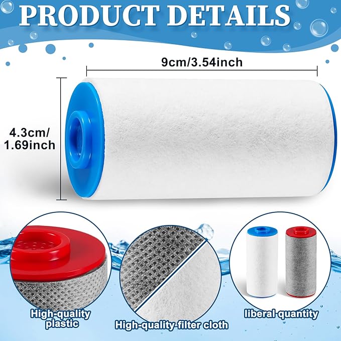 Replacement Cartridges Set Compatible with Weddell Duo Shower Filter,Shower Filter Cartridges to Reduces Impurities,Keep Healthy Shower Water for Skin & Hair(2R+2B)