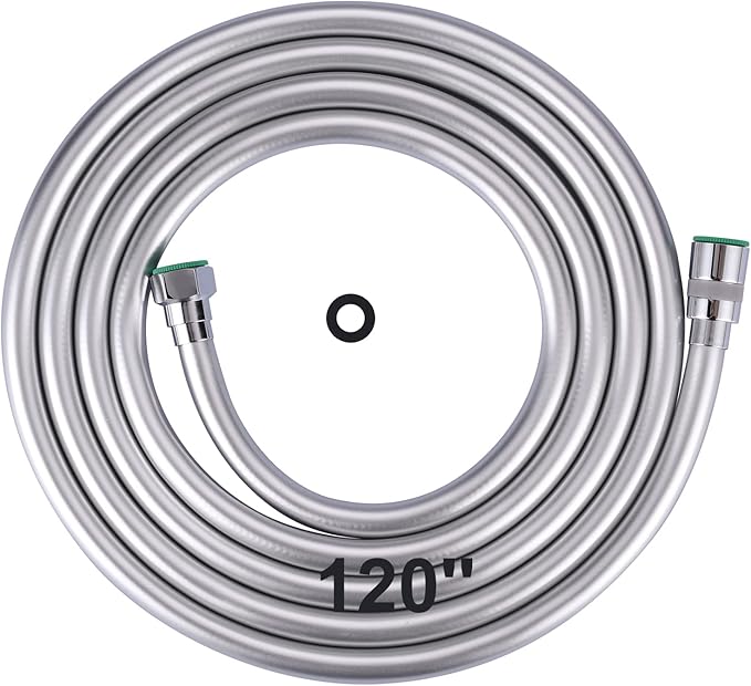 Aleasha Shower Hose, 120 Inches Extra Long Shower Head Hose Extension for Bathing Toilet Cleaning Dogs Bathing Chrome Handheld Shower Hose…