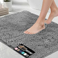 GORILLA GRIP Bath Rug Mat 44x26, Thick Soft Absorbent Chenille, Quick Dry Microfiber Mats, Rubber Backing Washable Shower Floor Rugs, Bathmat Runner, US Designed Bathroom Home Decor Accessories Grey
