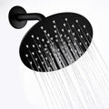 Rainfall Shower Head, MEDIOMI Rain Shower Head Set - Ultra-Thin Design High Flow Stainless Steel Large Round Rain Shower Heads with Shower Arm and Flange (8-Inch, Matte Black)