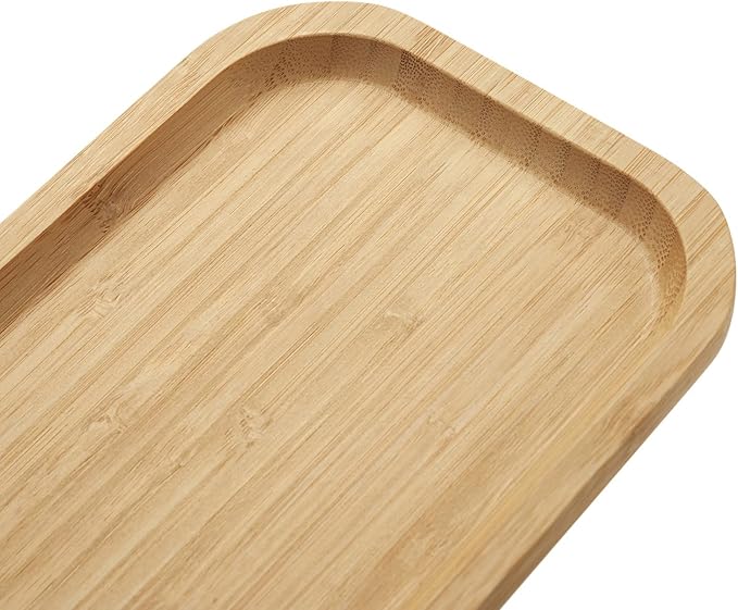 Bamboo Vanity Tray, Bathroom Counter Tray, Toilet Tank Tray, Bathroom Tray for Organizing and Home Decor, 9.8 x 5.5 x 0.8 inch