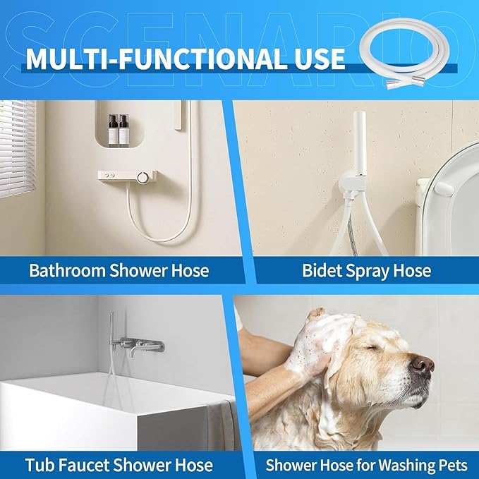 Extra Long Replacement Shower Hose Extension Handheld Shower Head Hose 70 Inches Flexible and Durable with Brass Insert and Nut rv shower head with hose