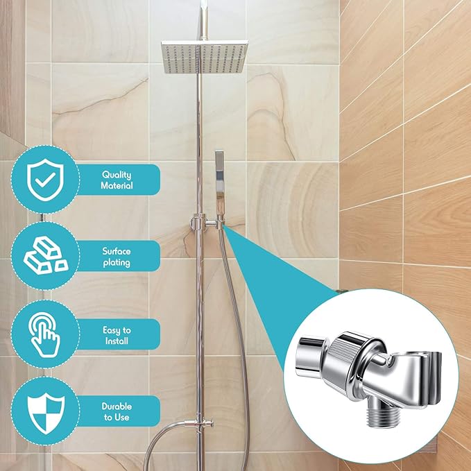 Mimorou 79 Inch Stainless Steel Shower Hose with Adjustable Shower Arm Holder and Head Replacement (Silver)