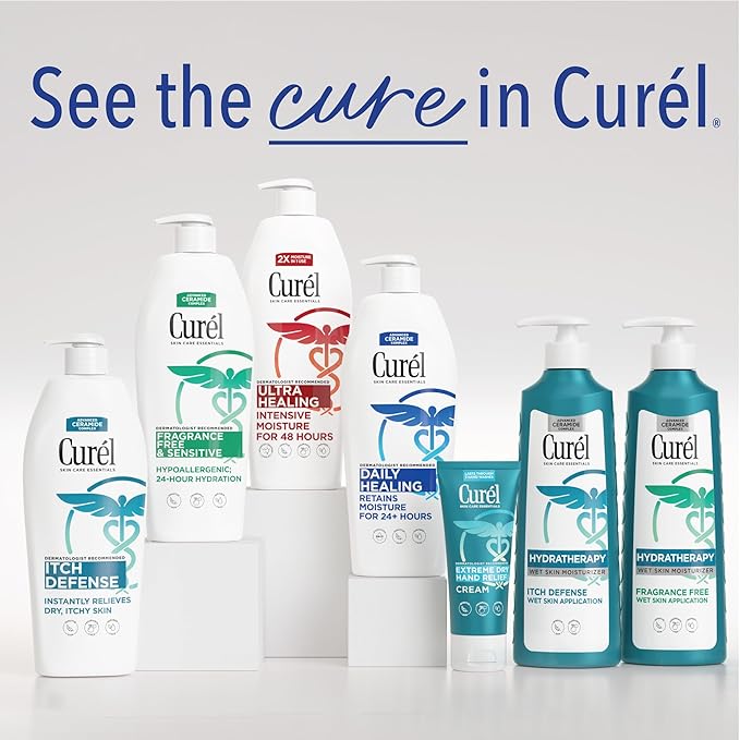 Curel Hydra Therapy Itch Defense Moisturizer and Body Wash Set, Wet Skin Lotion + Curel Itch Defense Calming Daily Cleanser, Body Wash, for Dry, Itchy Skin, 12 oz & 10 oz, Pack of 2