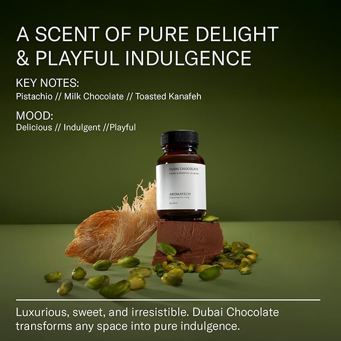 AromaTech Dubai Chocolate Essential Oils for Aroma Oil Scent Diffusers (2 fl oz,60 mL, Dubai Chocolate)