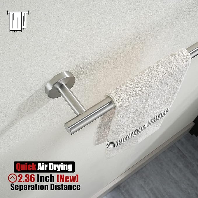 JQK Bath Towel Bar, 39 Inch 304 Stainless Steel Thicken 1mm Single Towel Rack for Bathroom, Towel Holder Brushed Finished Wall Mount, Useable Length 36 Inch, TB110L36-BN