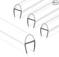 Frameless Shower Door Seal Strip 4 Pack x 39 Inch U for 3/8" Thick Glass Shower Door Side Seal Strip Bottom Seal Door Sweep, Ultra Clear Polycarbonate, Stop Shower Leaks Create A Water Barrier