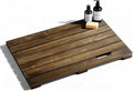 Teak Wood Shower Mat, 24"x18" Bath Floor Mat with Natural Surface for Indoor Shower, Bathroom Spa (24"x18")