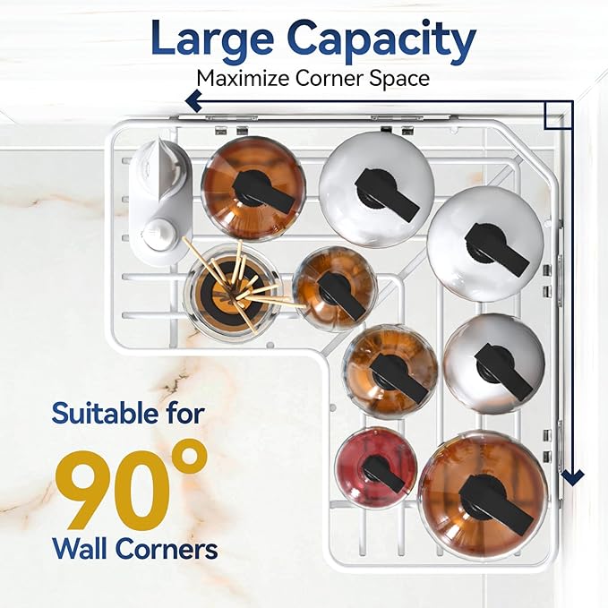 YASONIC Corner Shower Caddy, 5-Pack Adhesive Rustproof Stainless Steel Shower Organizer with Soap Holder, No Drilling Shower Shelf for Inside Shower, Dorm, Renters, White