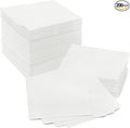 Prestee Linen Feel Guest Towels - Paper Hand Towels - Cocktail Napkins - 5inch Folded / 9.5inch Unfolded - 200 count - Soft and Absorbent Disposable Napkins for Parties and Events - White