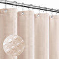 Gibelle Small Stall Shower Curtain 36 x 72, Narrow Half Waffle Weave Textured Fabric Shower Curtain for Bathroom, Water Repellent, Machine Washable, Blush Pink