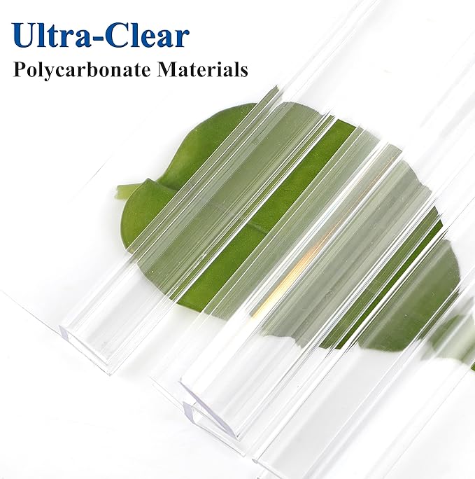 Frameless Shower Door Seal Strip 2 Pack x 39 Inch H for 3/8" Thick Glass Shower Door Side Seal Strip Bottom Seal Door Sweep, Ultra Clear Polycarbonate Stop Showers Leaks Create A Water Barrier