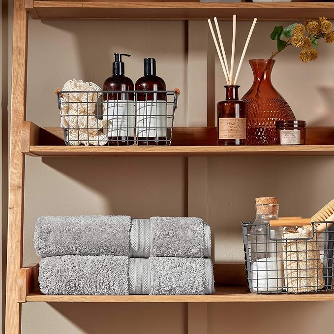 Christy Renaissance 6 Piece Towel Set | Dove Grey | 100% Egyptian Cotton | Luxuriously Soft and Super Absorbent | 675 GSM | 2 Bath Towels 2 Hand Towels 2 Face Cloths