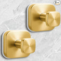 Shower Hooks for Inside Shower,Reusable Suction Cup Hooks for Glass Window,Mirror,Removable Towel Hooks for Bathroom,2 Pack(Gold)