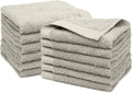 100% Cotton Washcloths Set 13” x 13” | Silver Towels | Set of 24 Ultra Soft and Highly Absorbent Washcloths Sets for Bathroom, Gym, Spa | Machine Washable Face Towel