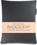 BADESOFA® Luxury Bath Pillow S - Ultra Comfortable & Quick-Drying Bath Back Pillow - Washable Full Body Bath Pillow for Bathtub - Therapeutic Head and Neck Support - Luxury Spa Cushion in Charcoal