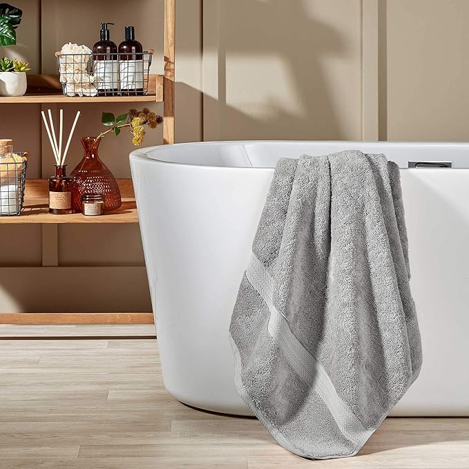 Christy Renaissance 6 Piece Towel Set | Dove Grey | 100% Egyptian Cotton | Luxuriously Soft and Super Absorbent | 675 GSM | 2 Bath Towels 2 Hand Towels 2 Face Cloths