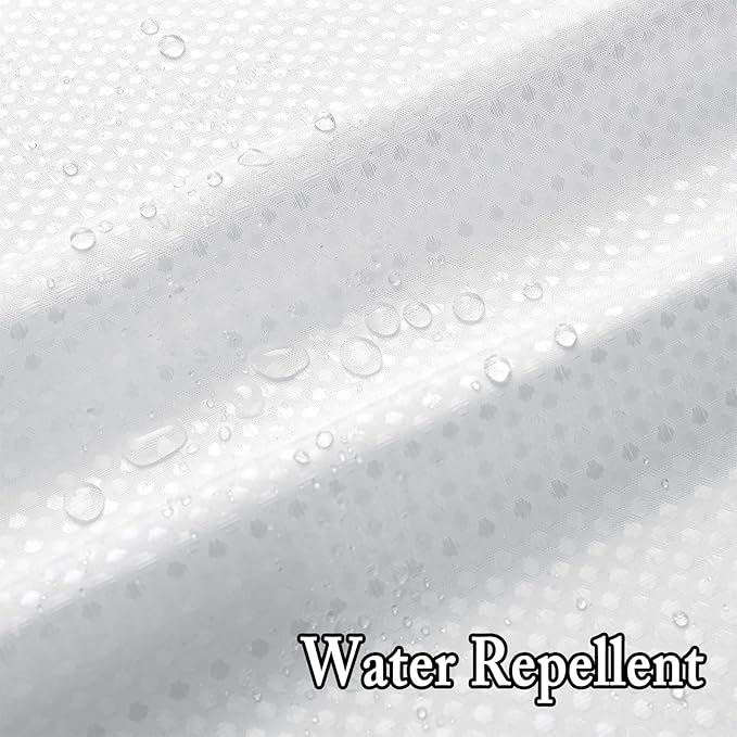 Gibelle No Hook Waffle Weave Shower Curtain with Snap-in Fabric Liner Set for Bathroom, Hotel Style with Mesh Top Window, Waterproof & Washable, White, 72x74