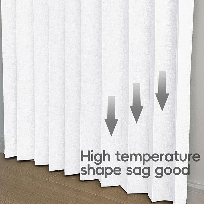Accordian Door Curtain, 100% Blackout Folding Magnetic Doorway Curtains,Linen Style Closet Doors,for Room Divider,Privacy Protection（W52 x L78,White,1 Panel）