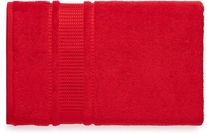 Melissa Linen, 2 Piece Bath Towel Set, 100% Turkish Cotton Bath Towels for Bathroom, Absorbent, Quick Dry, Durable and Soft Shower Towel, 28 in x 55 in, Spa and Hotel Quality, Red