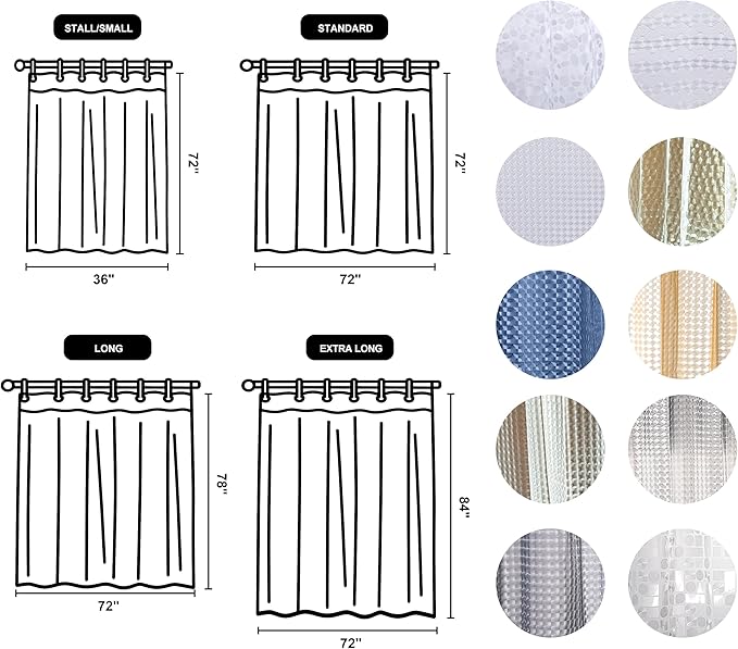NTBAY EVA Clear Shower Curtain with Water Cube, Water-Repellent Liner with 3 Magnets for Bathroom, 36x72 Inches