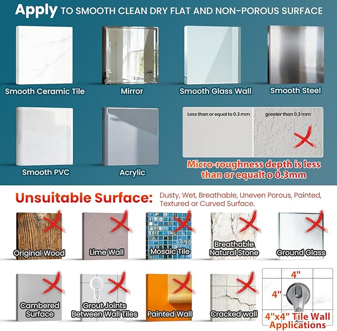 TAILI Shower Grab Bar, 12 Inch Shower Handle for Bathtubs and Elderly, Suction Grab Bars for Seniors Bathroom Safety Handles for Elderly, No Drilling Removable,Grey