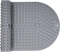 Silicone Push Pop Bath Mat with 391 Suction Cups,33x17.3 Inch Non-Slip Tub Mat for Adults, Superior to Foldable Mats for Safety & Stability with Drain Holes, Gray Thickend Soft Shower Mat