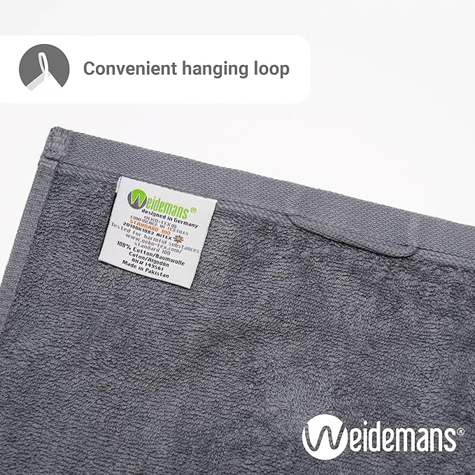 100% Cotton Washcloths Set 13” x 13” | Dark Grey Towels | Set of 24 Ultra Soft and Highly Absorbent Washcloths Sets for Bathroom, Gym, Spa | Machine Washable Face Towel