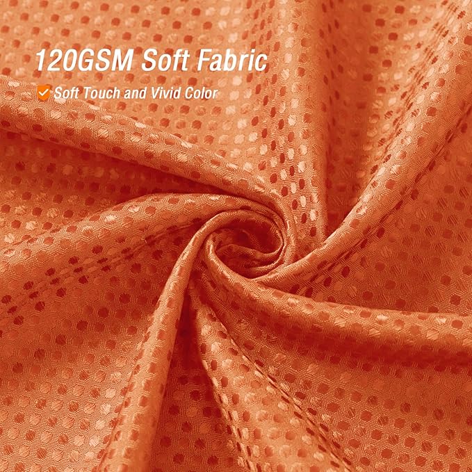 Gibelle Burnt Orange Shower Curtain, Waffle Weave Textured Fabric Shower Curtain for Bathroom - Soft Cloth & Hotel Spa Luxury, Water Repellent, Machine Washable, 72X72, Burnt Orange