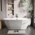 67 Inch Acrylic Freestanding Bathtub, Bathtub with Matte Drain and Overflow, Modern Square Tub, Deep Ergonomic Design, cUPC Certified, Double-Walled Insulation, Easy Install and Safe Use, Grey