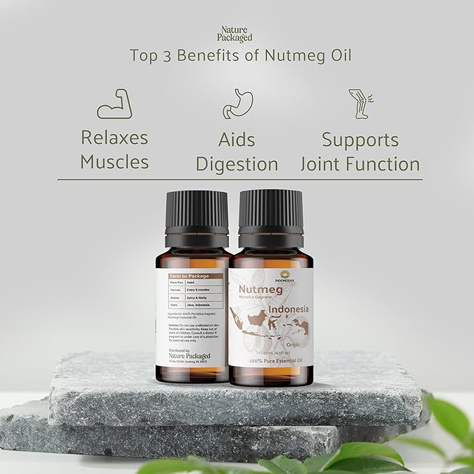 Nutmeg Essential Oil - Direct from Central Java, Indonesia - Pure Essential Oils for Diffusers, Muscle Relief and Aromatherapy | Premium Therapeutic Grade (22lbs)