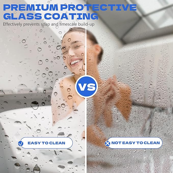 Frameless Bathtub Shower Door, 34" W X 58" H Single Fixed Bath Panel with Clamps, 1/4"(6mm) Clear Tempered Glass Bathroom Shower Screen, Bathtub Glass Panel in Polished Chrome Finish