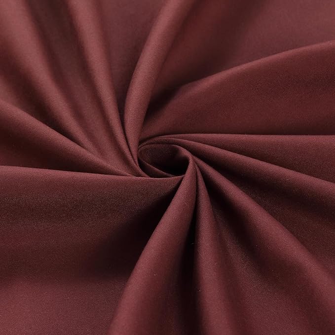 Extra Long Fabric Shower Curtain, Burgundy Ombre Microfiber Cloth Shower Curtains for Bathroom, Modern Waterproof Bathroom Curtains, 72" W x 84" H