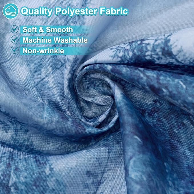 ORTIGIA 78 Inch Blue Misty Forest Shower Curtain for Bathroom, Nature Woodland Shower Curtain Set with Hooks, Decorative Pine Tree Fog Magic Bath Curtain, Waterproof Fabric, Weighted, 72x78